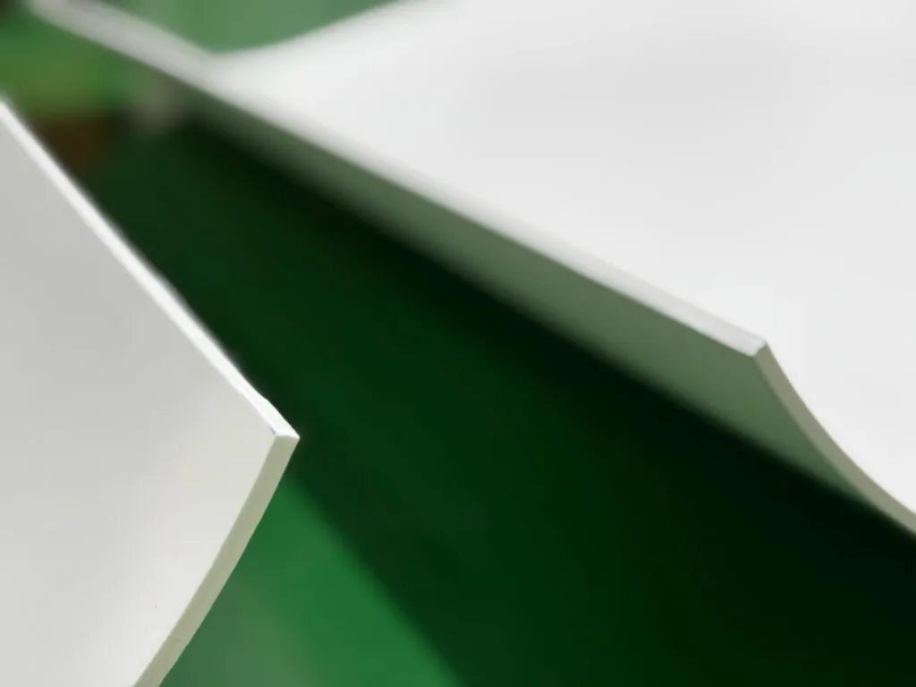 Mép tấm teflon trắng uốn cong trên nền sàn